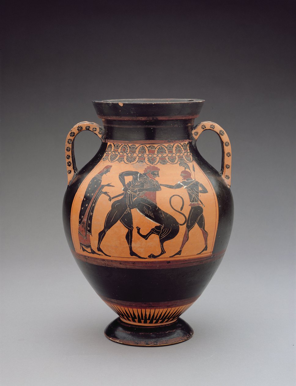 Amphore représentant Hercule combattant le Lion de Némée, c.540 av. J.-C. - Greek