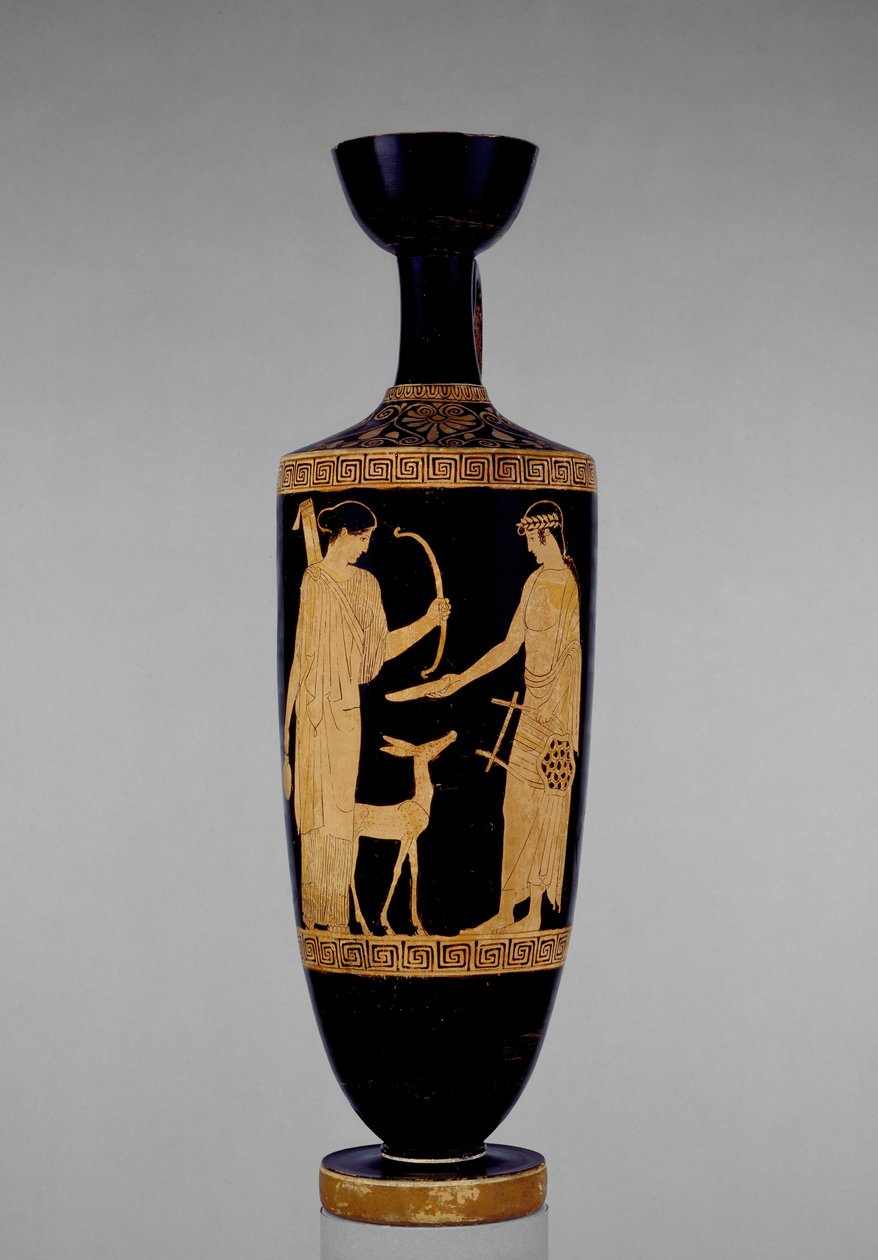Lécythe attique à figures rouges décorée d