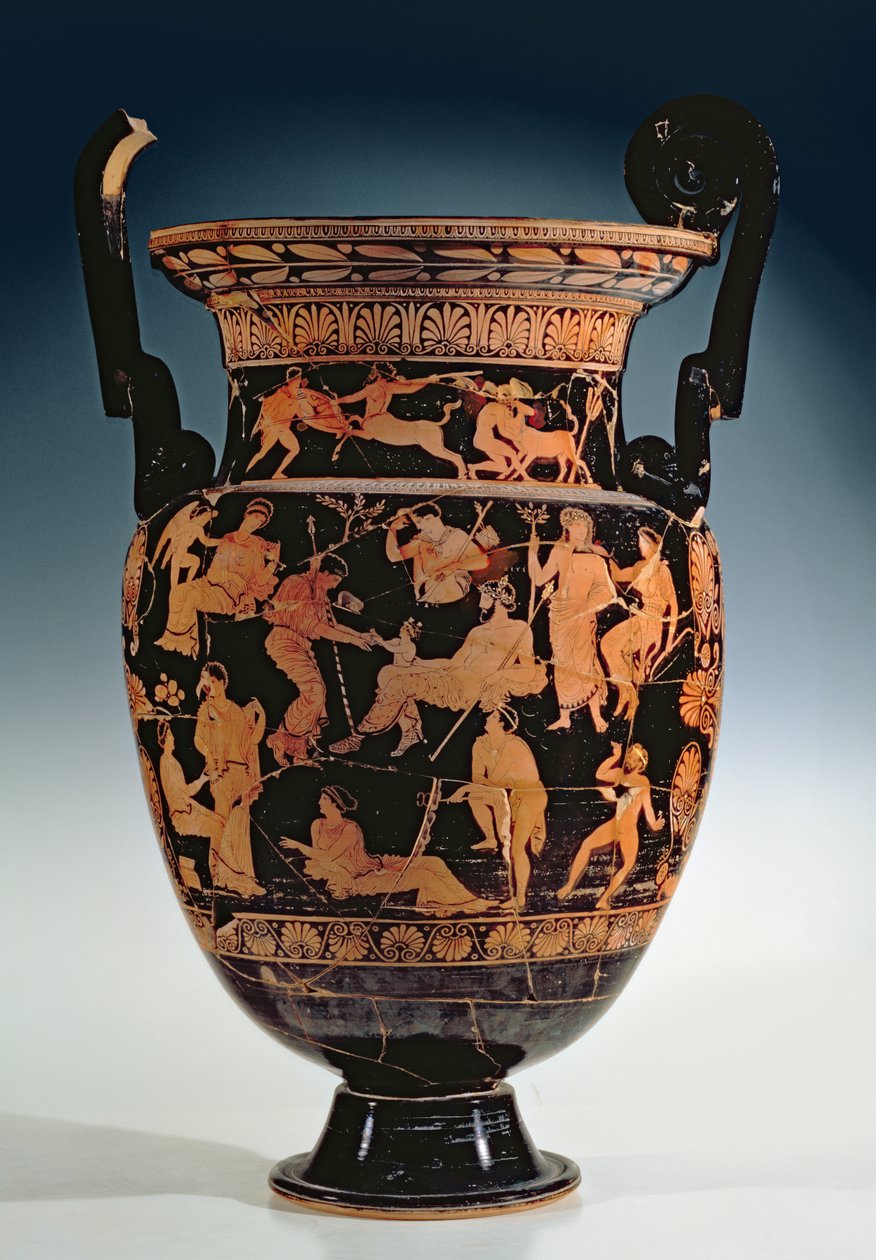 La naissance de Dionysos, cratère proto-apulien à figures rouges, fin du 5e siècle av. J.-C. - début du 4e siècle av. J.-C. - Greek