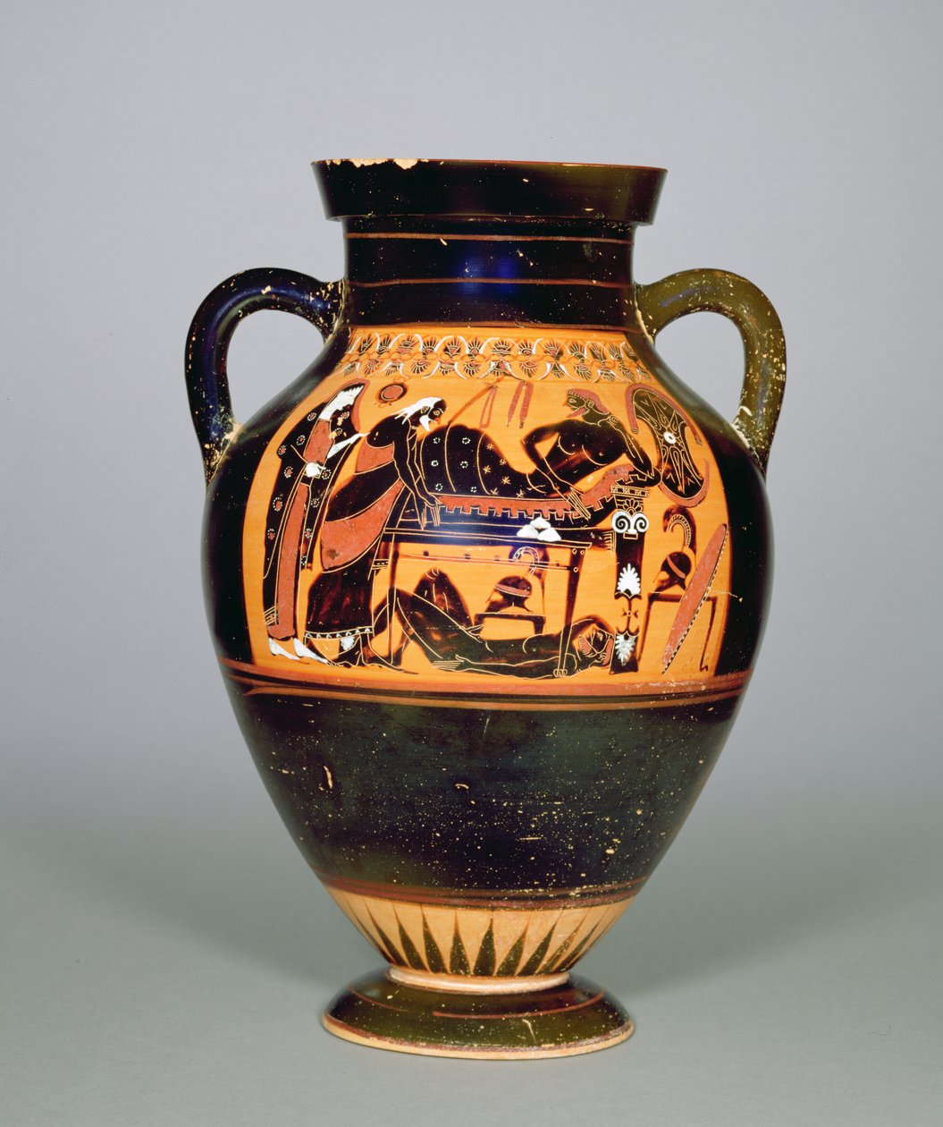 Amphore représentant Priam et Achille, vers 550 avant J.-C. - Greek