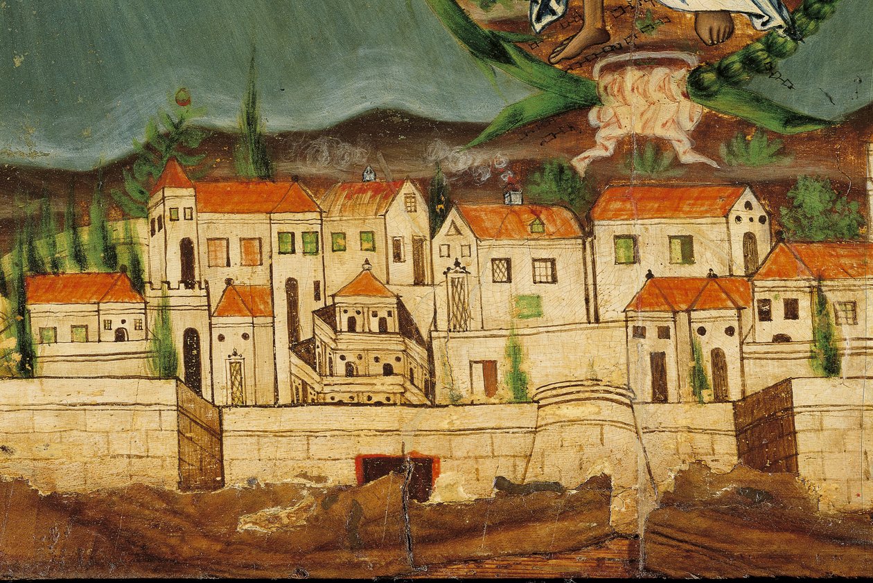 Pelmète représentant la Renaissance de la Grèce (détail de Constantinople) - Greek School