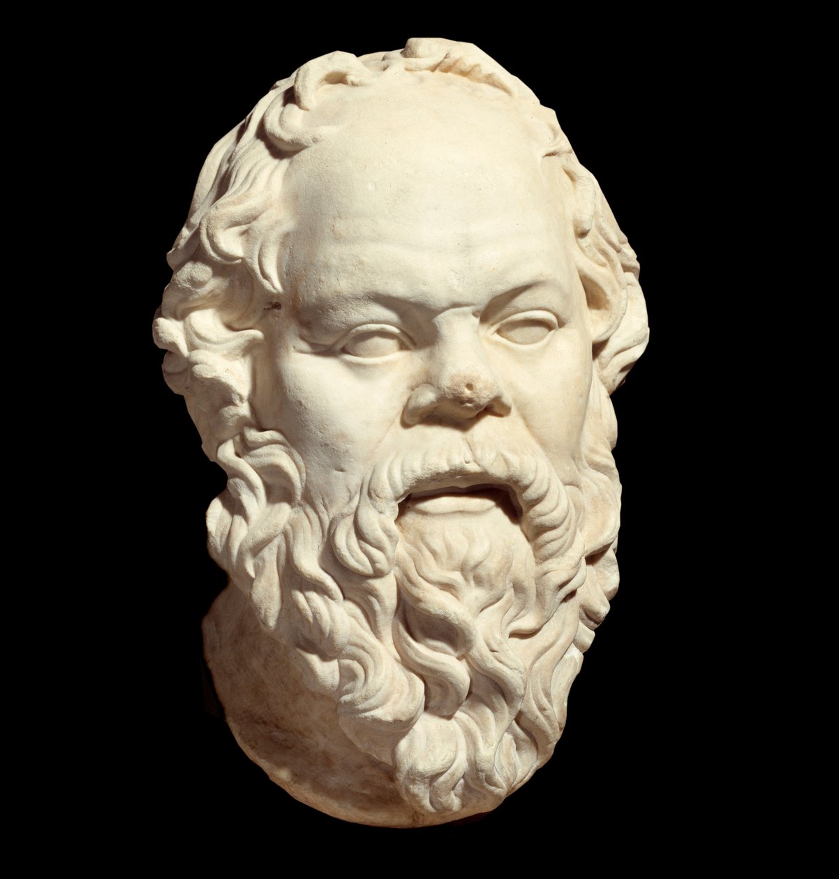 Buste en marbre du philosophe grec Socrate (470-399 av. J.-C.) d