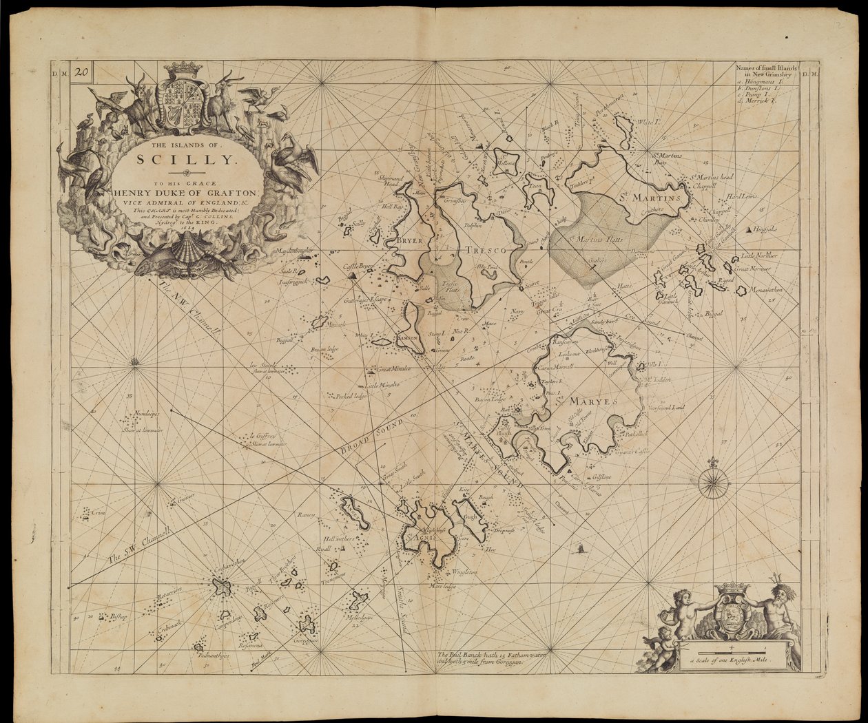 Carte des îles Scilly, c.1693 - Greenvile Collins