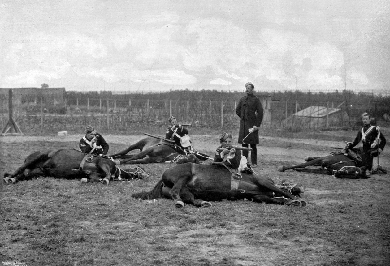 Une partie des 4e Hussards de la Reine en escarmouche à pied - Gregory and Co