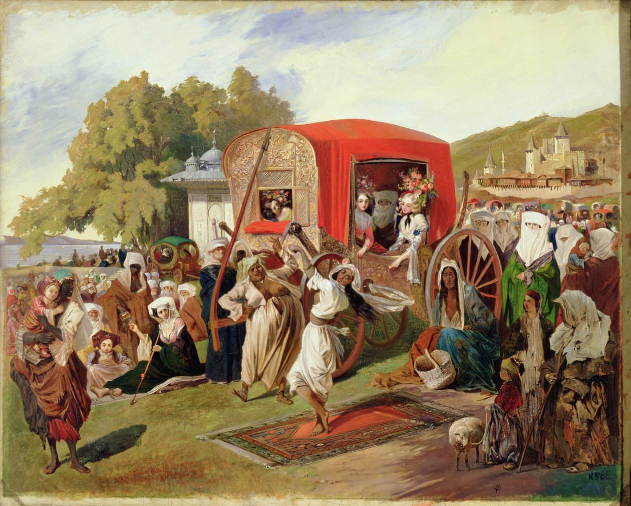 Fête en plein air en Turquie, vers 1830-60 - Grigori Grigorevich Gagarin