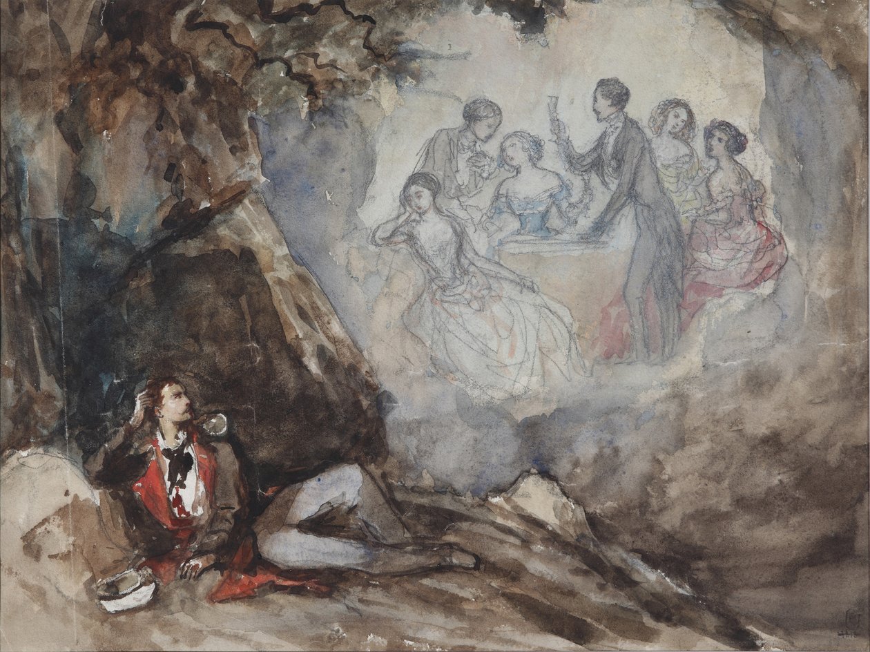 Illustration du poème Le Rêve de M. Lermontov - Grigori Grigorevich Gagarin