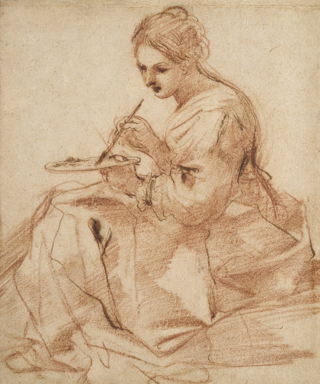 Une Femme Peignant (Allégorie de la peinture), c.1618 - Giovanni Francesco Barbieri