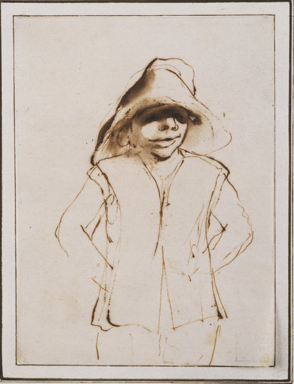Garçon avec un grand chapeau - Guercino
