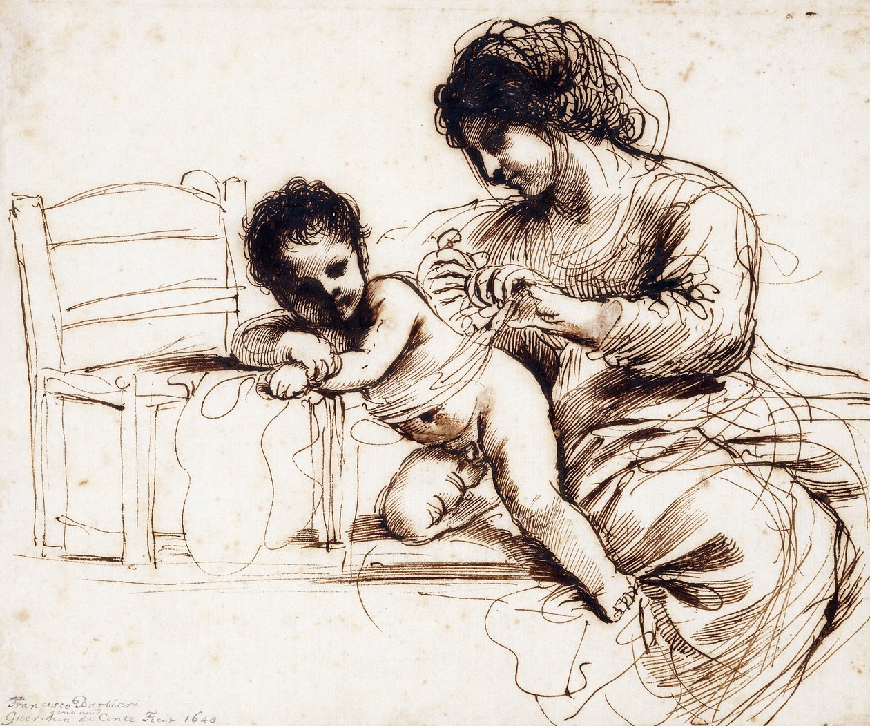 Une mère et son enfant près d