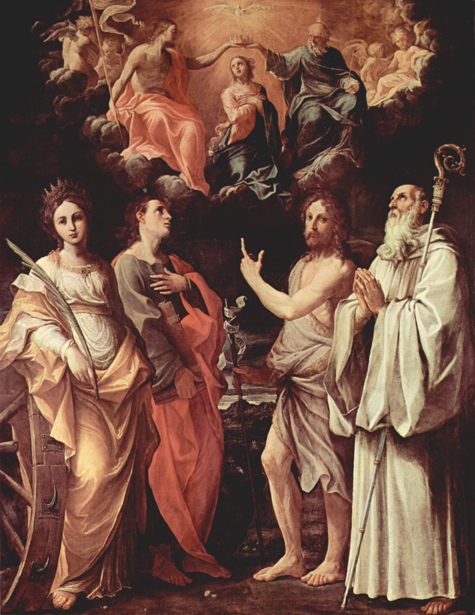 Italien : Couronnement de la Vierge avec les saints Jean l