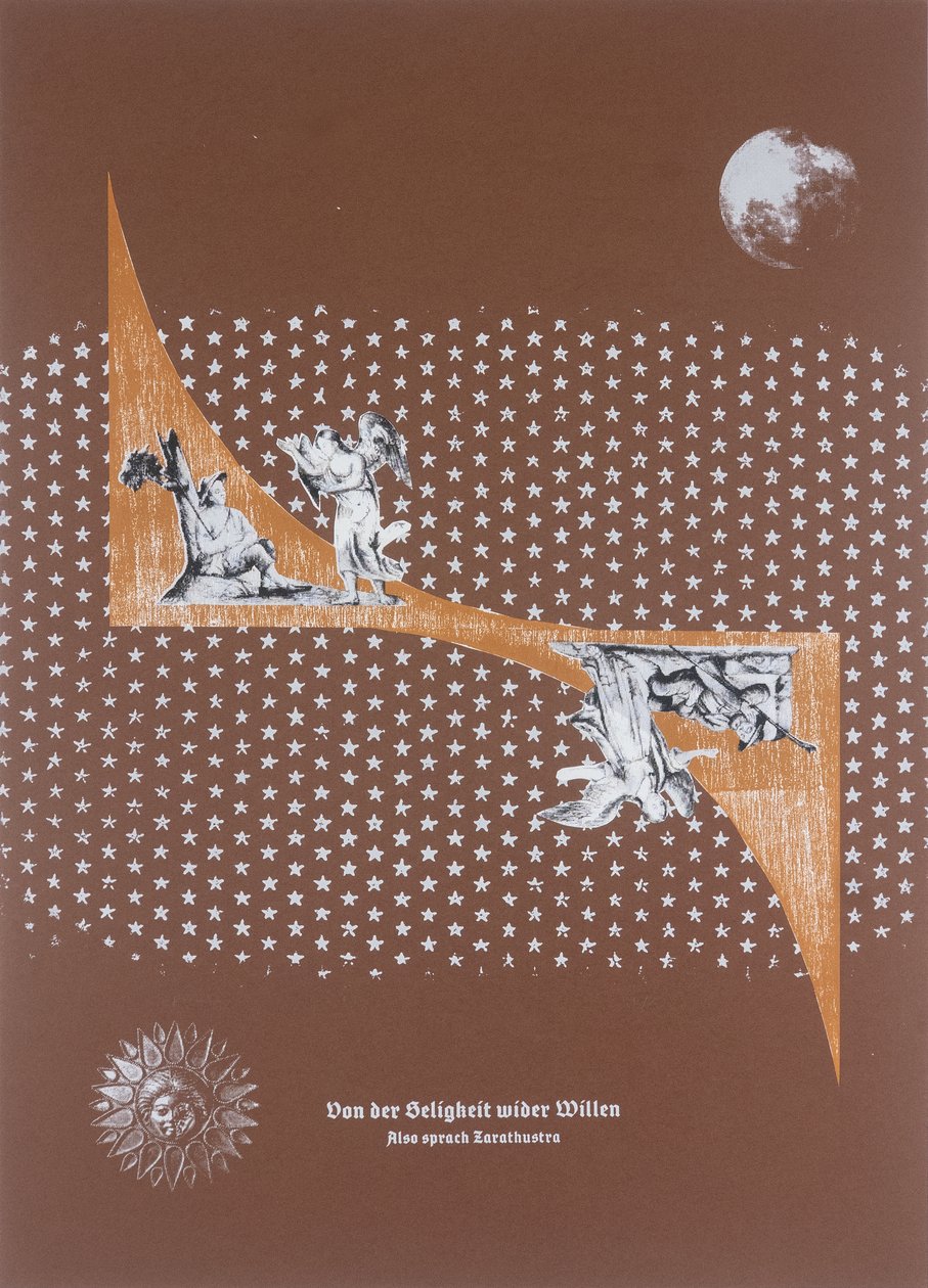 Involuntary Bliss, Thus Spoke Zarathustra, 2025 (gravure sur bois et sérigraphie) - Guilherme Pontes
