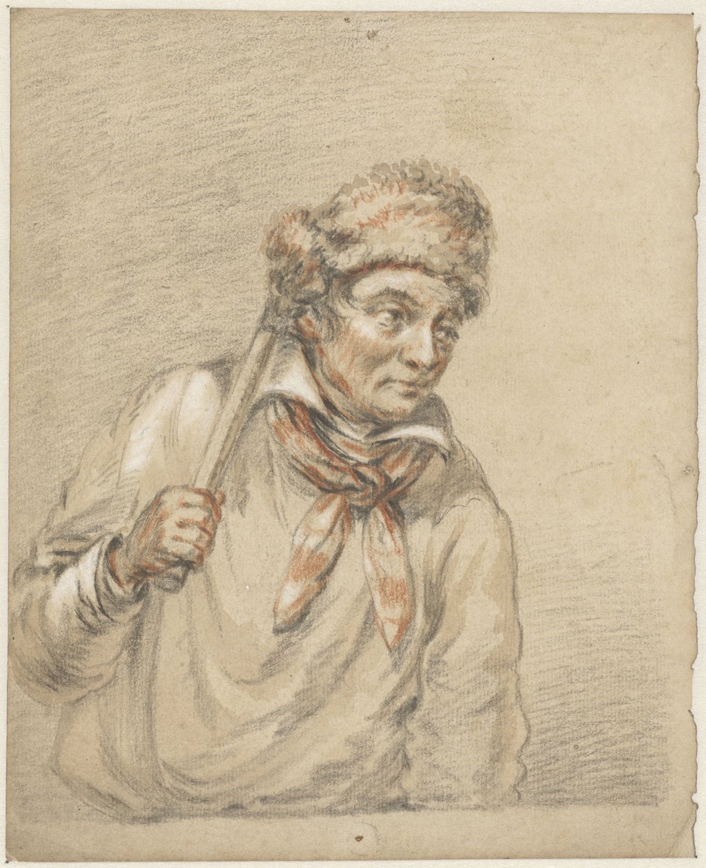 Homme avec un bonnet de fourrure sur la tête - Guillaume Anne van der Brugghen