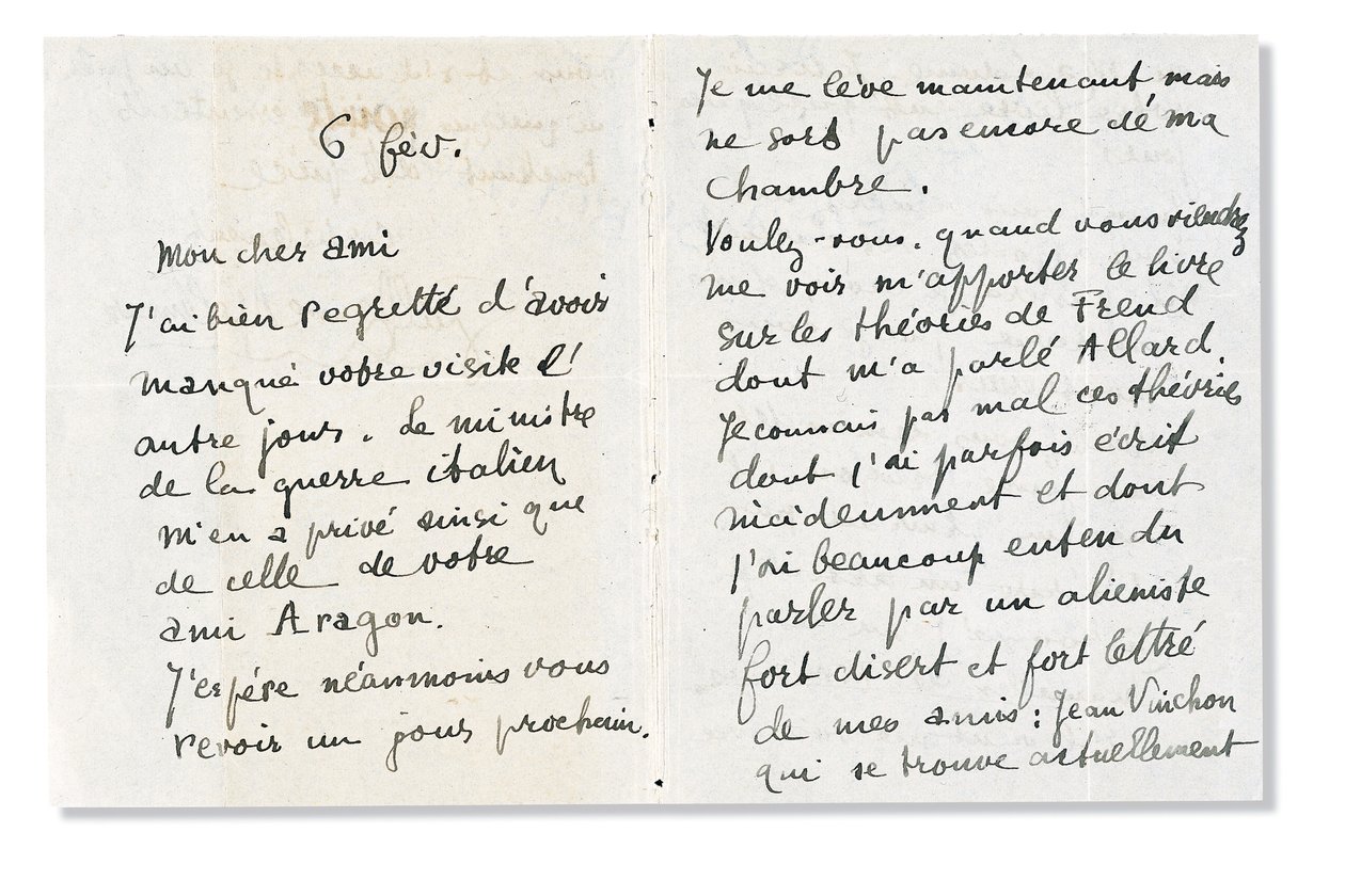 Lettre autographe signée à André Breton, 6 février 1918 - Guillaume Apollinaire
