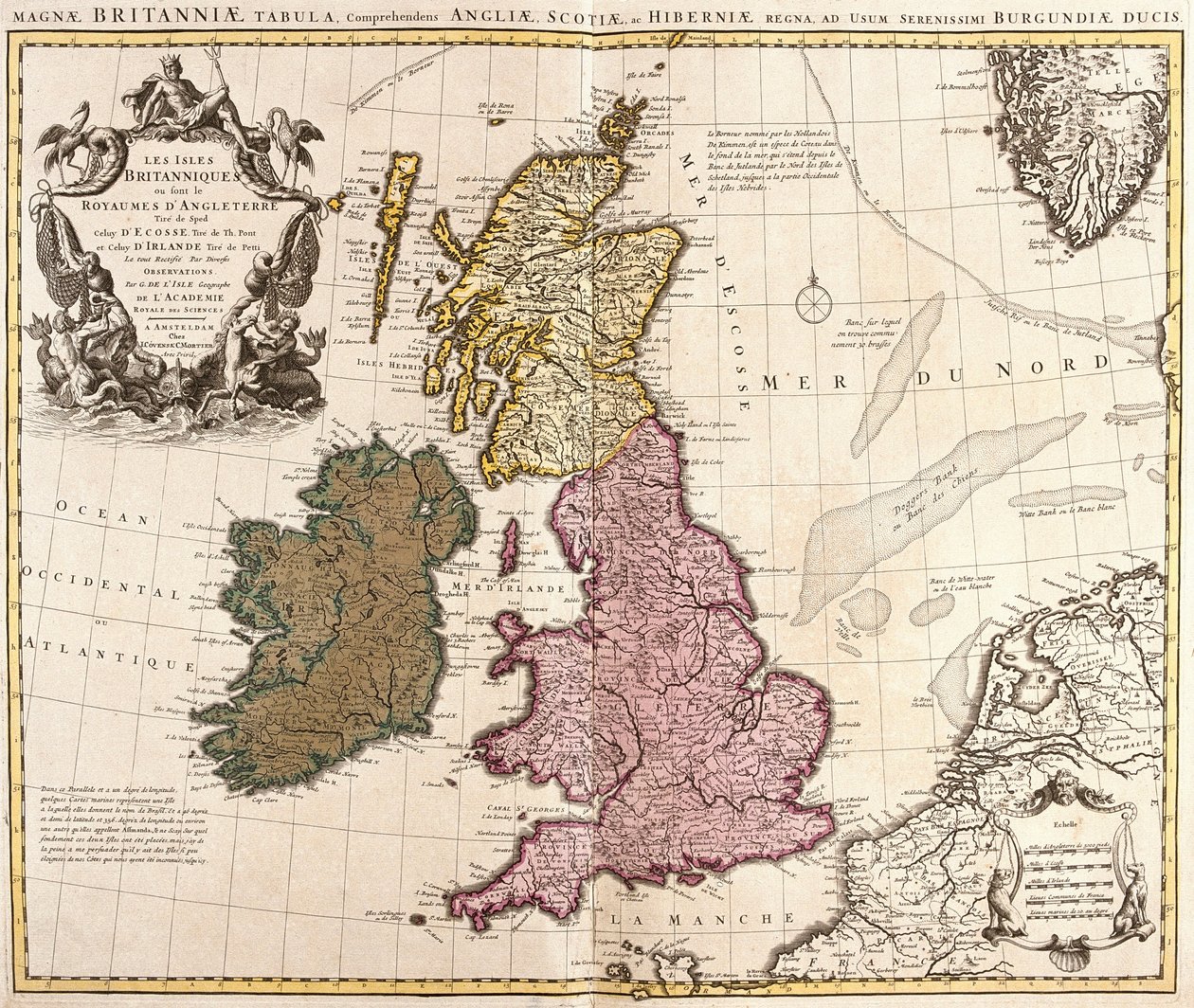 Carte des Îles Britanniques, Royaumes d