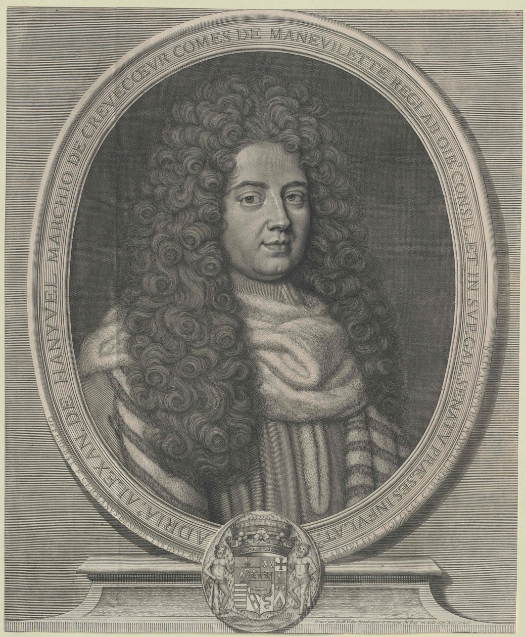 Adrien-Alexandre marquis Comte de Manevilette Crevecoeur (impression) - Guillelmus Vallet
