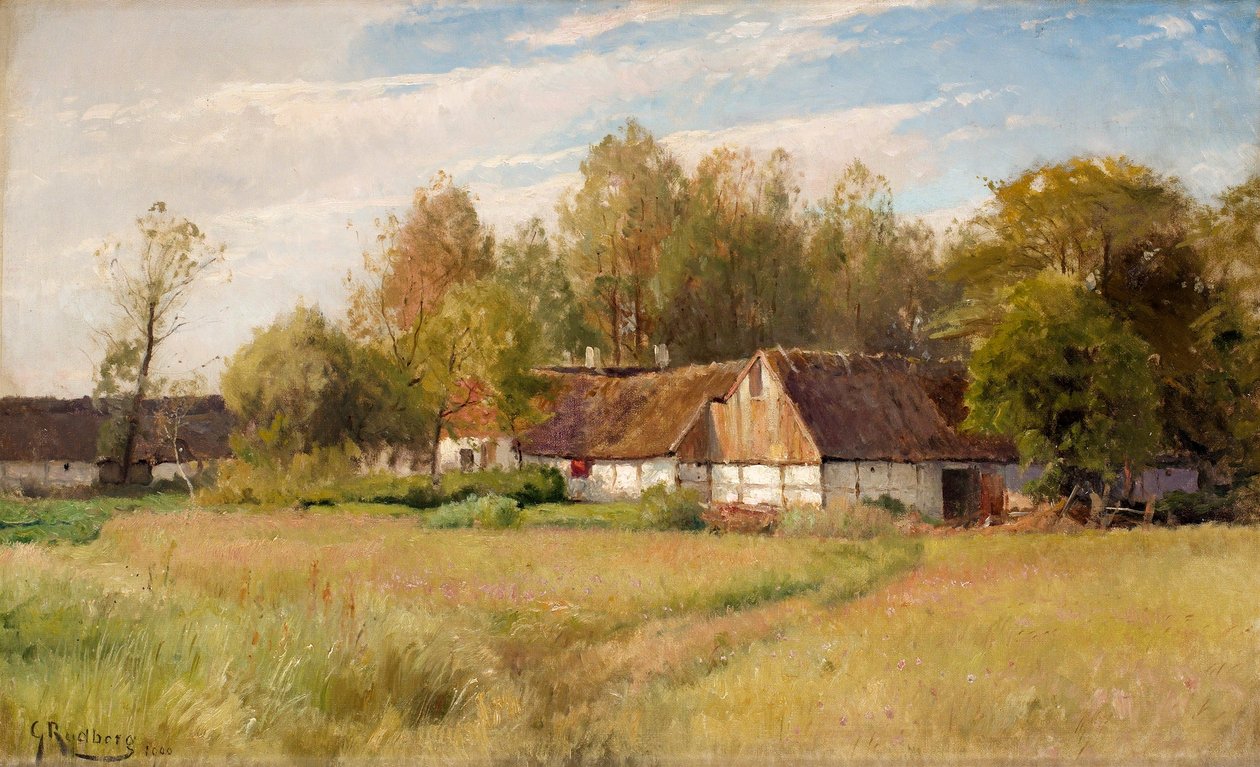 Ferme à Falsterbo avec prairie fleurie - Gustaf Rydberg
