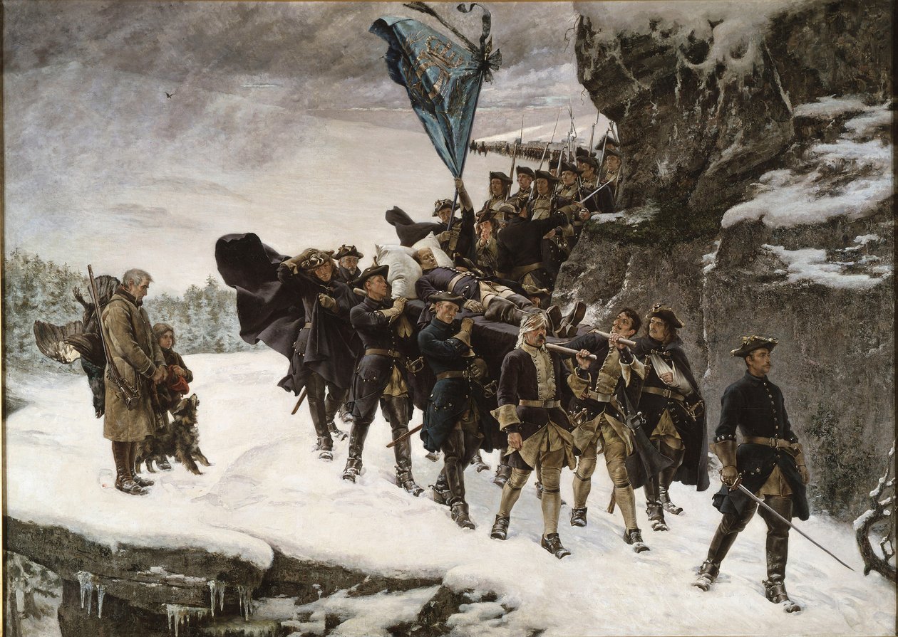 Le transport du corps du roi Charles XII de Suède - Gustaf Olaf Cederstrom