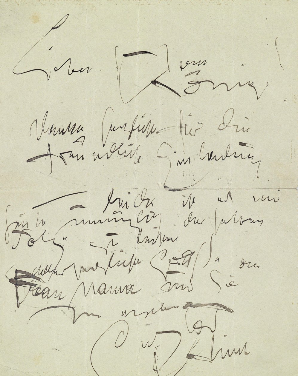 Lettre de Gustav Klimt à Ludwig M. König - Gustav Klimt