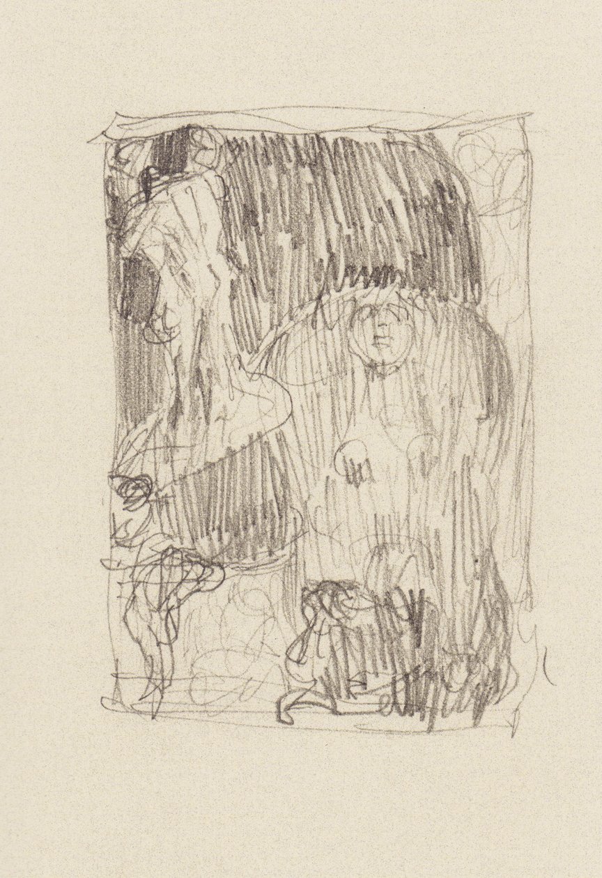 Le Sphinx avec la connaissance, globe terrestre, couple amoureux, vieil homme désespéré - Gustav Klimt