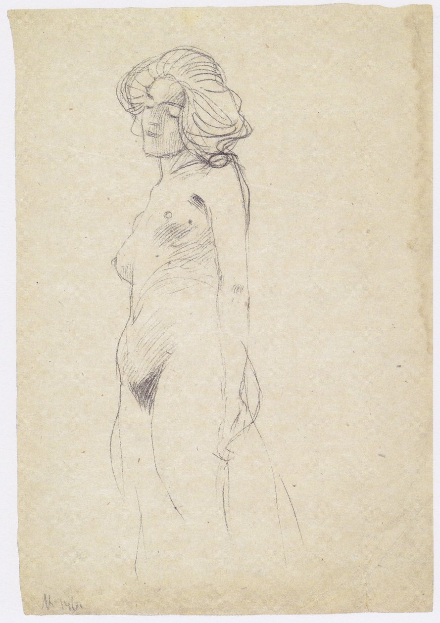 Nu féminin vers la gauche - Gustav Klimt