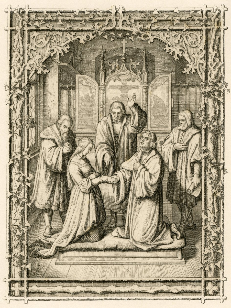 Le mariage de Martin Luther et Katharina von Bora (Catherine de Bore) - Gustav Ferdinand Leopold Konig