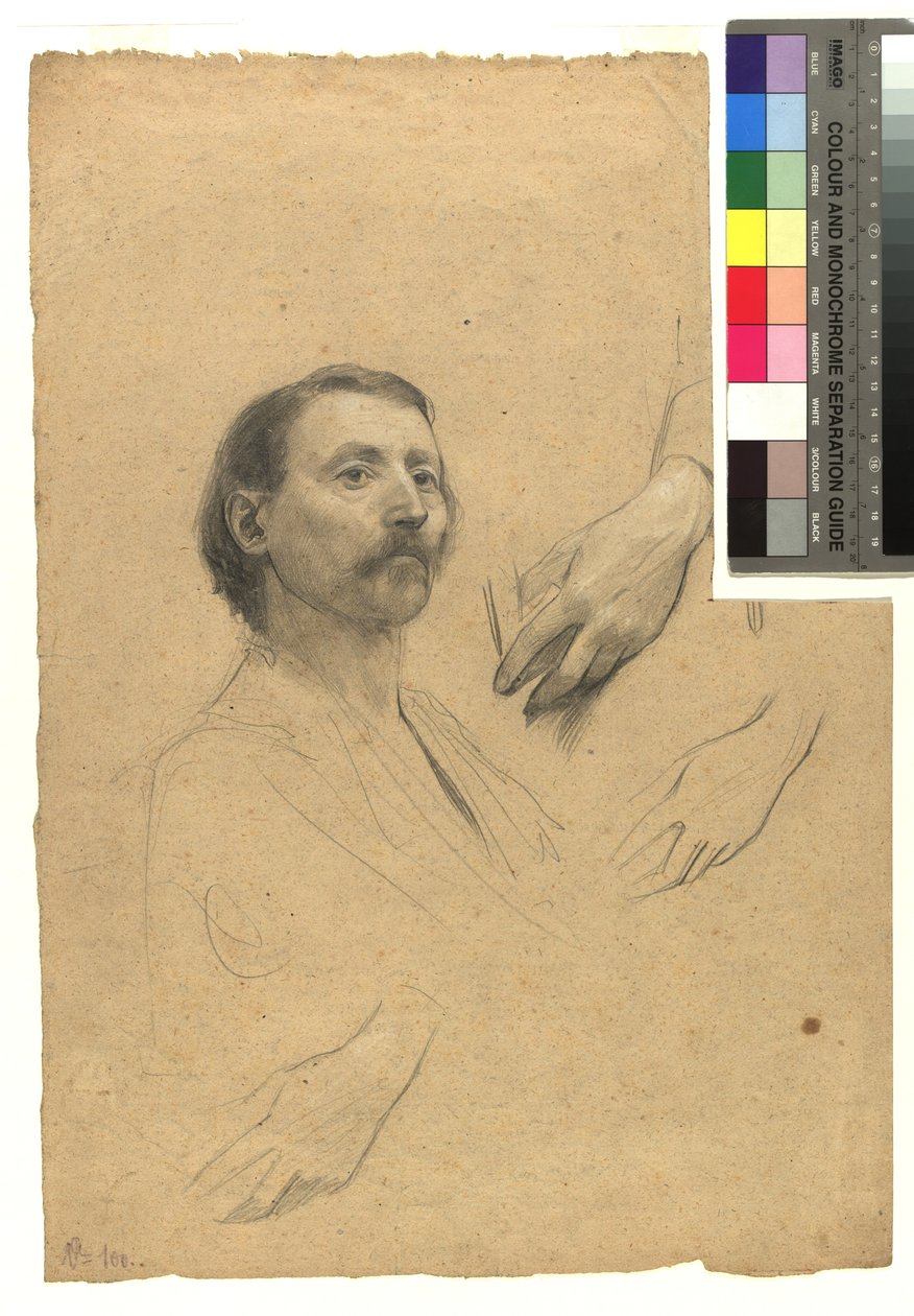 Étude de tête et de main pour un portrait de gentilhomme - Gustav Klimt