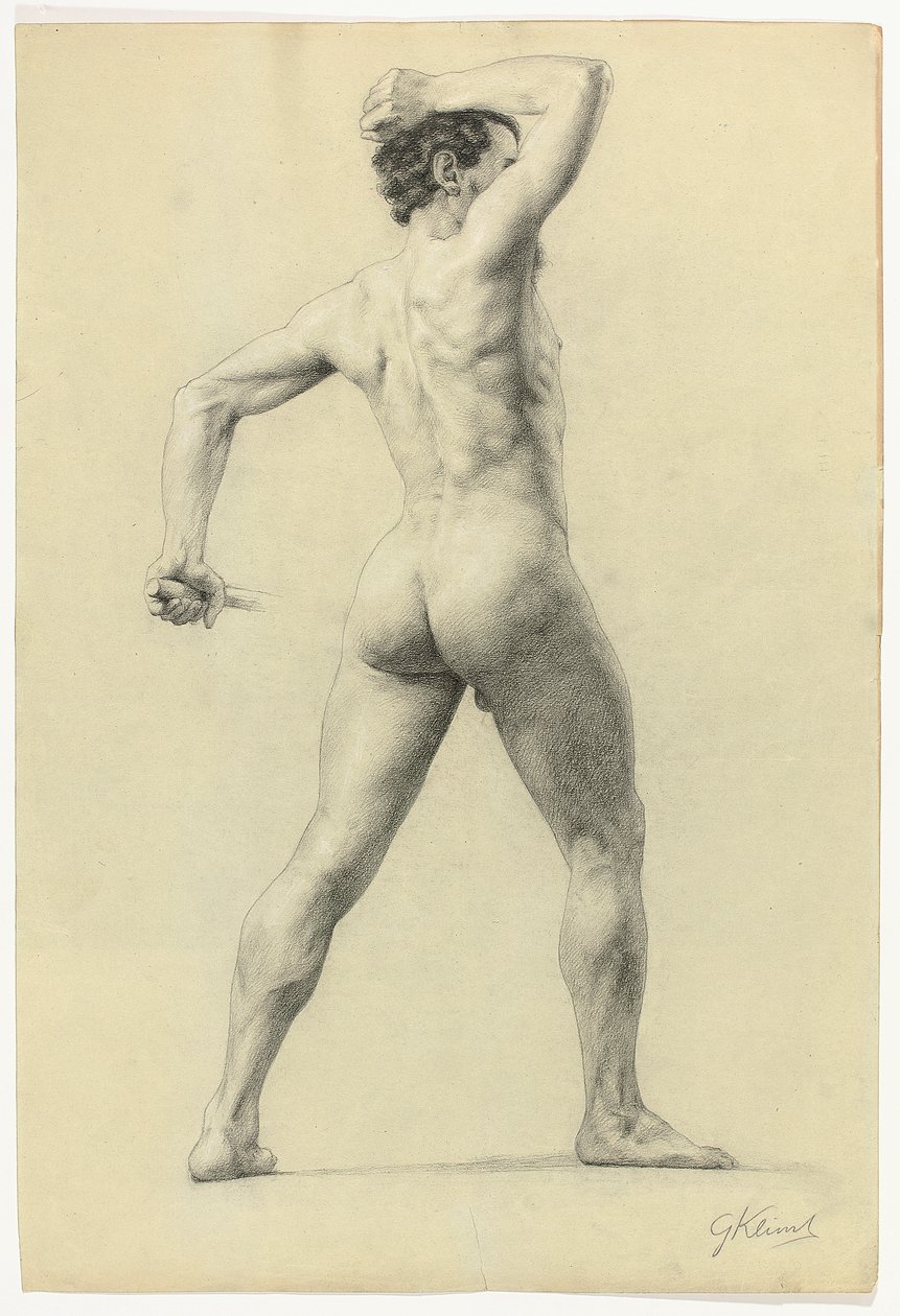 Nu masculin de dos, c.1880 - Gustav Klimt