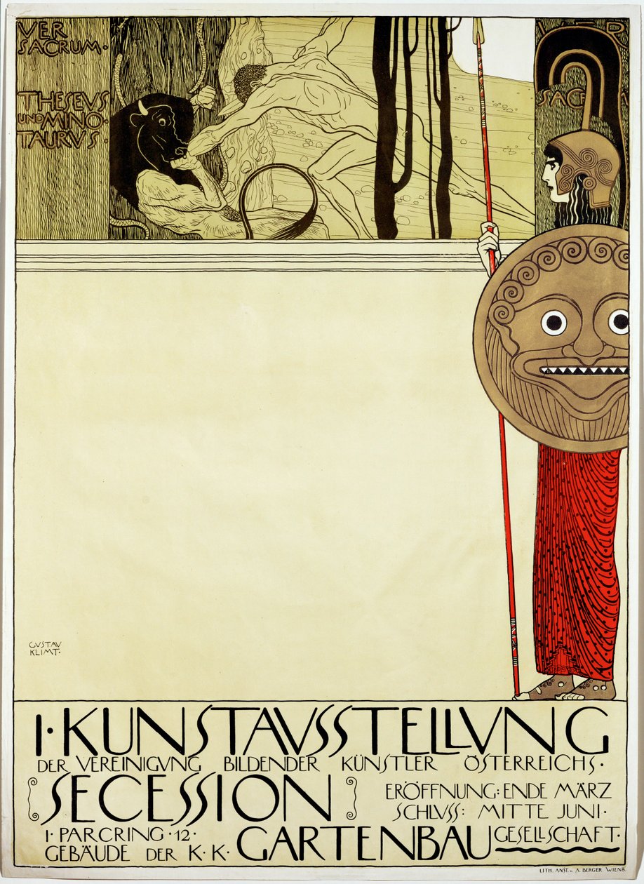 Affiche de la première exposition du mouvement artistique "Sécession". - Gustav Klimt