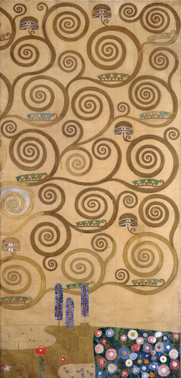 Esquisses pour la frise du Palais Stoclet à Bruxelles, Belgique (aquarelle et crayon sur papier) - Gustav Klimt