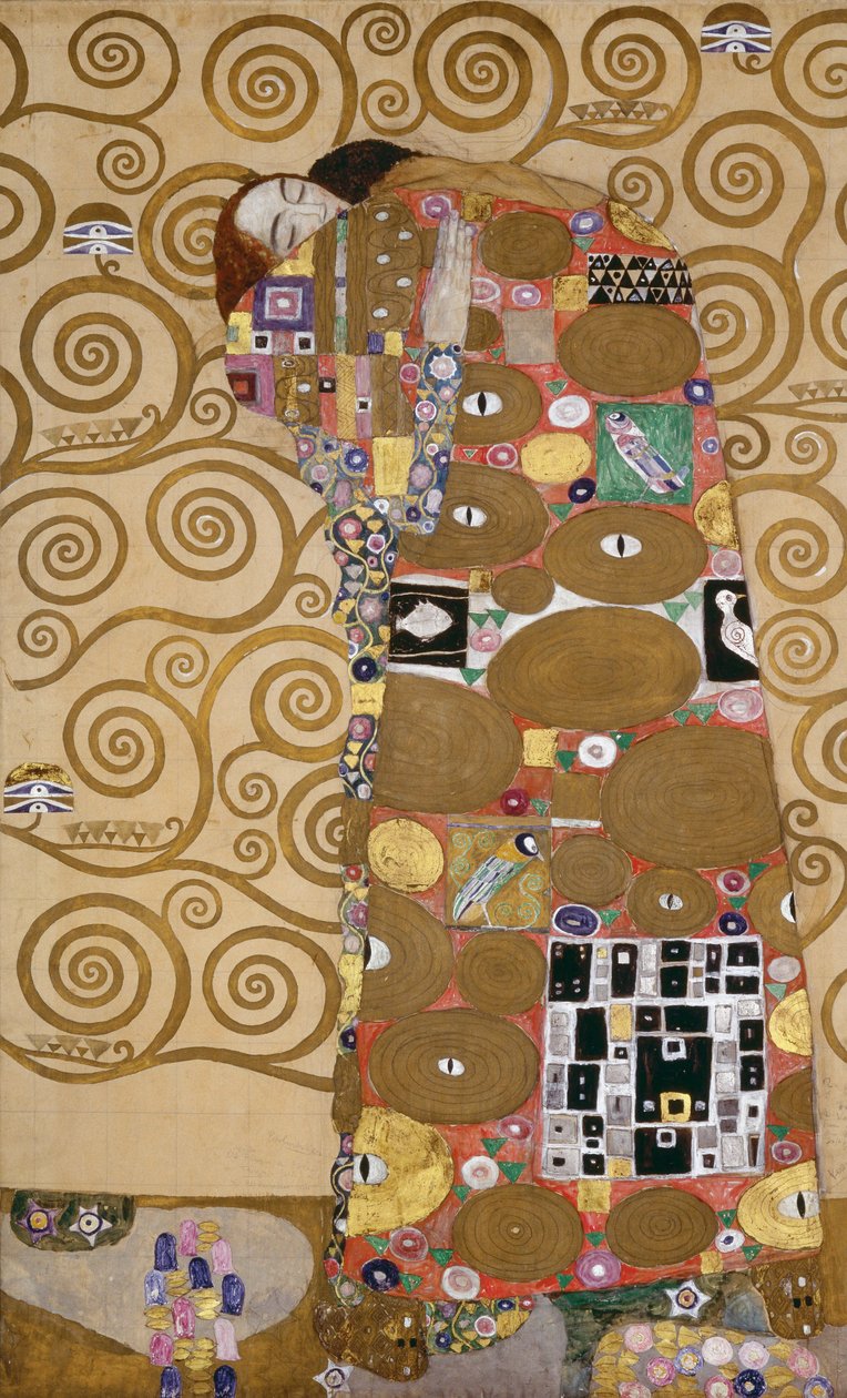 Esquisses pour la frise du Palais Stoclet à Bruxelles, Belgique (aquarelle et crayon) - Gustav Klimt