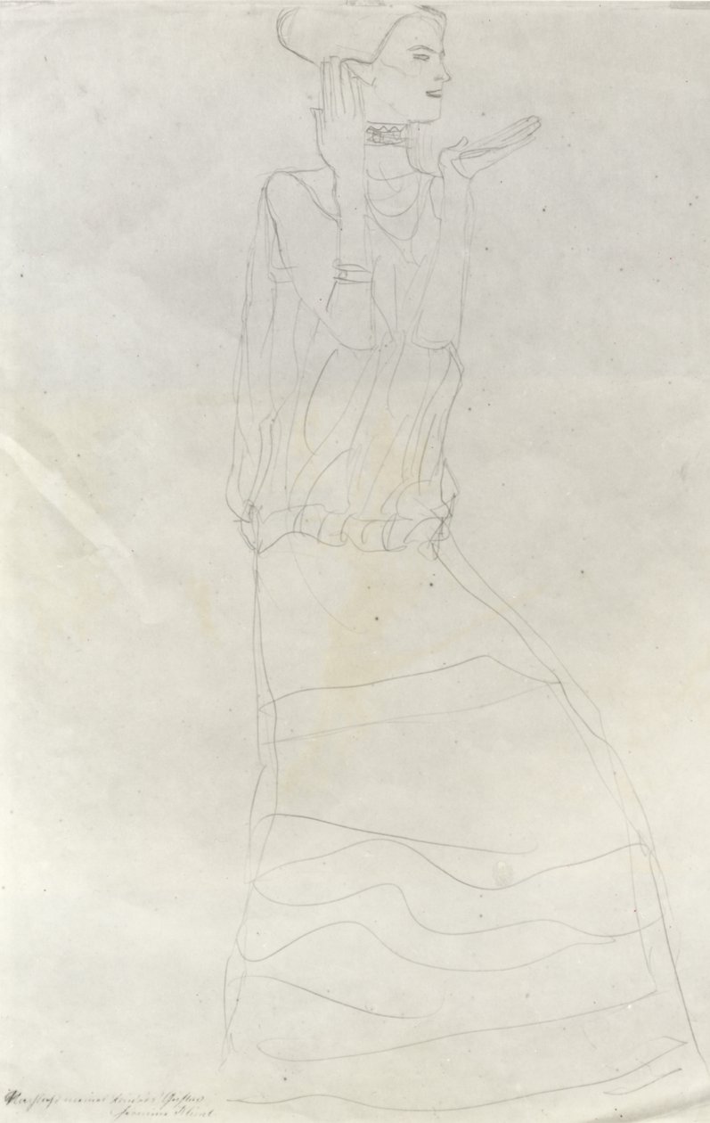 Femme debout avec les mains levées - Gustav Klimt