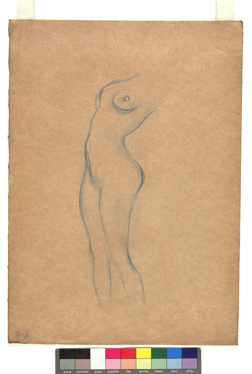 Studie zu einem stehenden weiblichen Akt nach links - Gustav Klimt