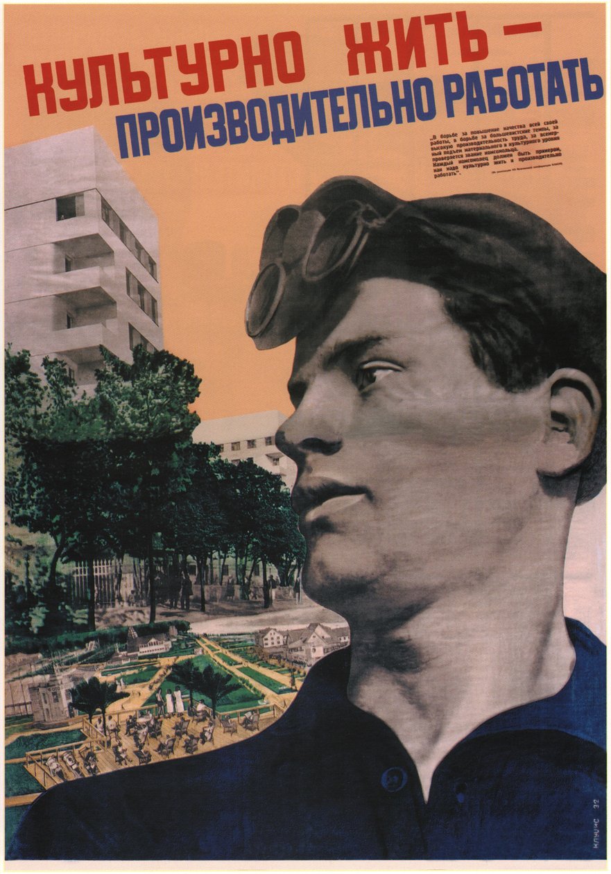 Vie cultivée - travail avec haute productivité, 1932 - Gustav Klutsis