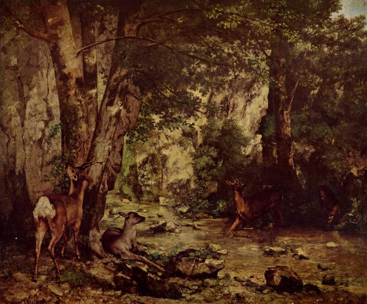Rehbock im Wald - Gustave Courbet