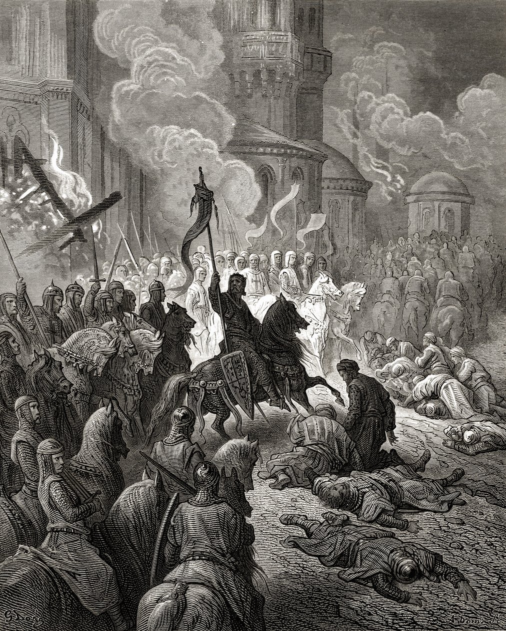 Entrée des Croisés à Constantinople en 1204, illustration de 