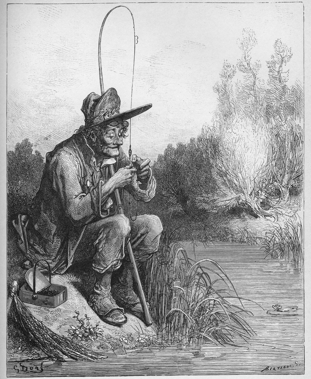 Le petit poisson et le pêcheur - des 
