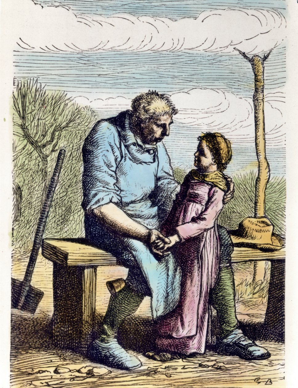 Cosette a la permission des Misérables. 1865 (gravure) - Gustave Brion