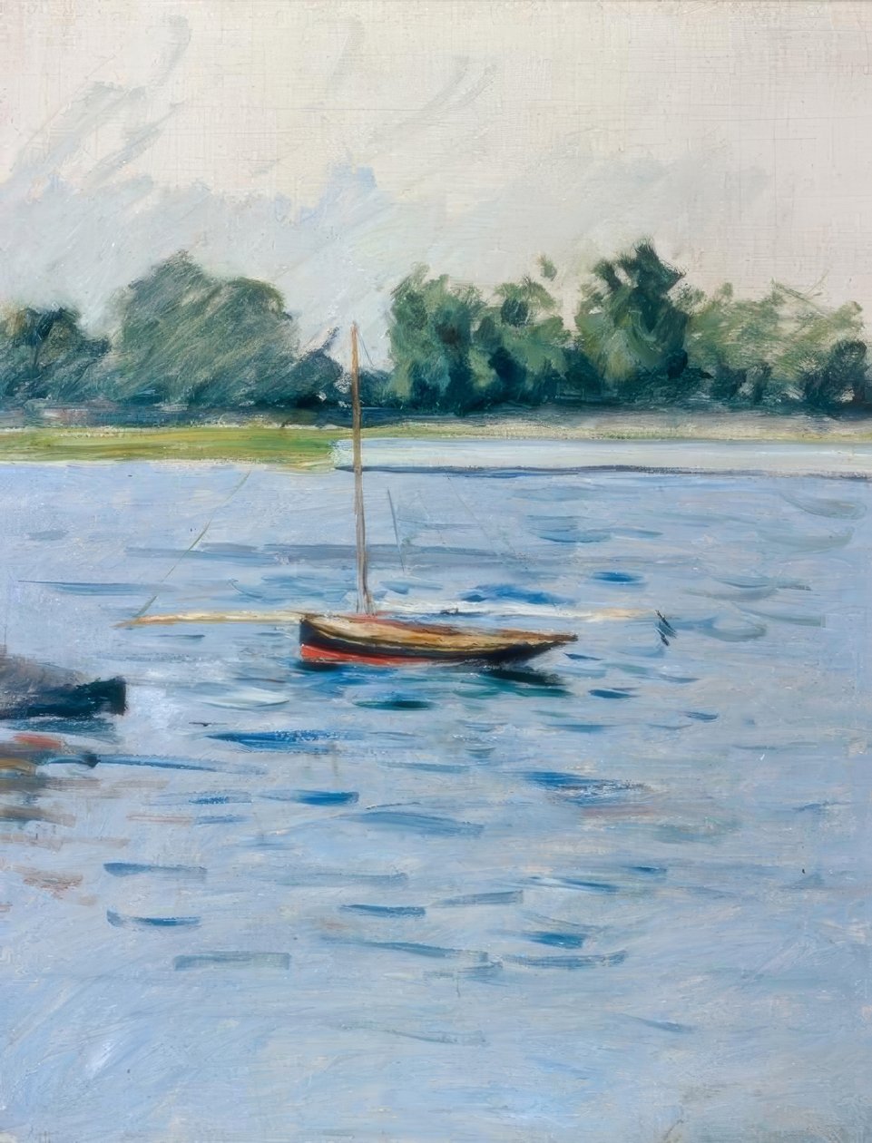 Bateau au mouillage sur la Seine - Gustave Caillebotte