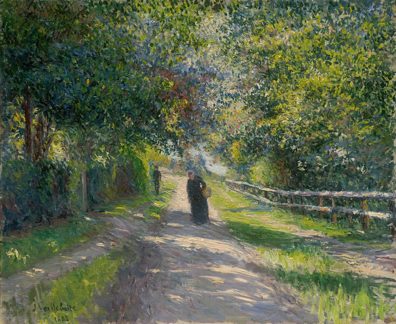 German: Allee der Villa des Fleurs in Trouville Avenue of the Villa des Fleurs in Trouville - Gustave Caillebotte