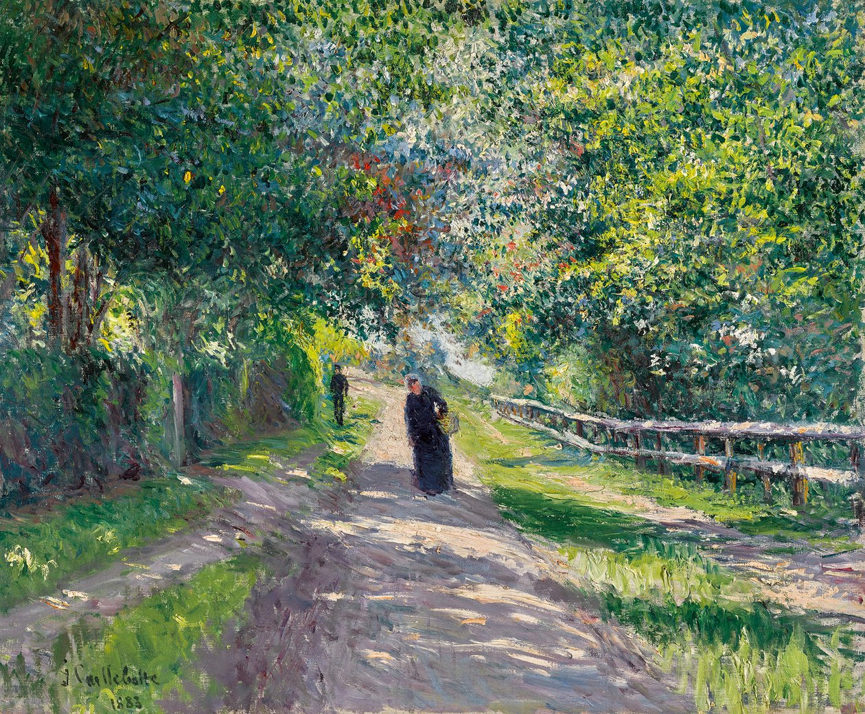 German: Allee der Villa des Fleurs in Trouville Avenue of the Villa des Fleurs in Trouville - Gustave Caillebotte