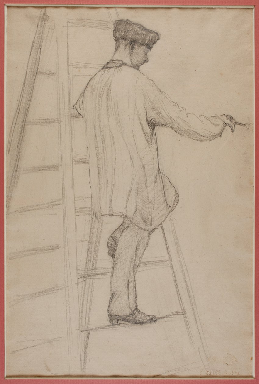 Étude pour Peintres en bâtiment : Homme sur une échelle - Gustave Caillebotte
