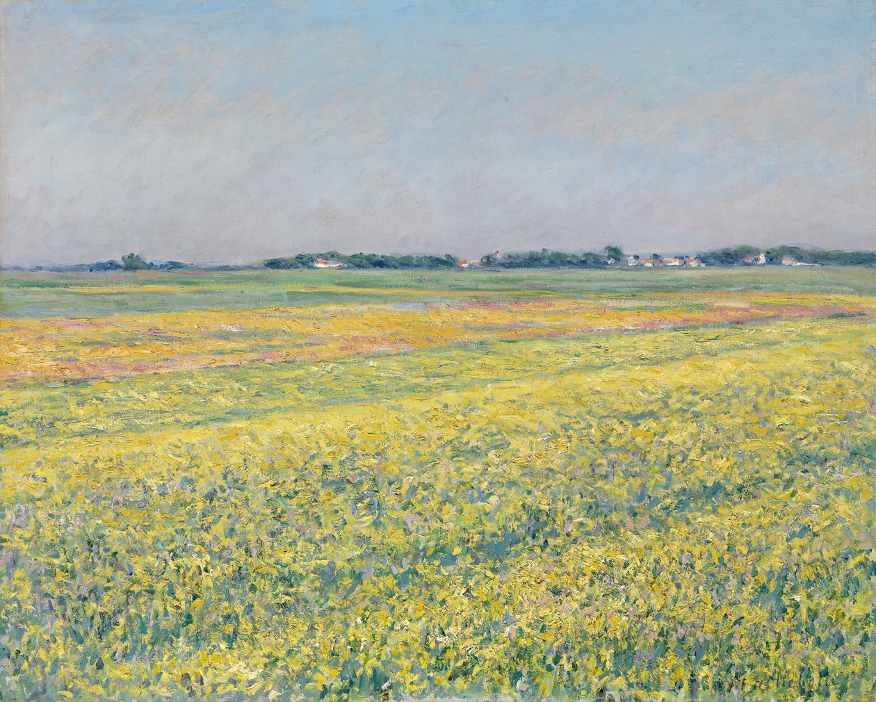 La plaine de Gennevilliers, les champs jaunes - Gustave Caillebotte