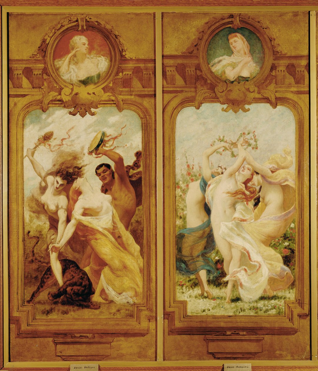 Le Foyer de la Danse comporte quatre peintures murales de Boulanger représentant une danse bachique, une bacchanale et une danse champêtre ... (peinture murale) - Gustave Clarence Rodolphe Boulanger