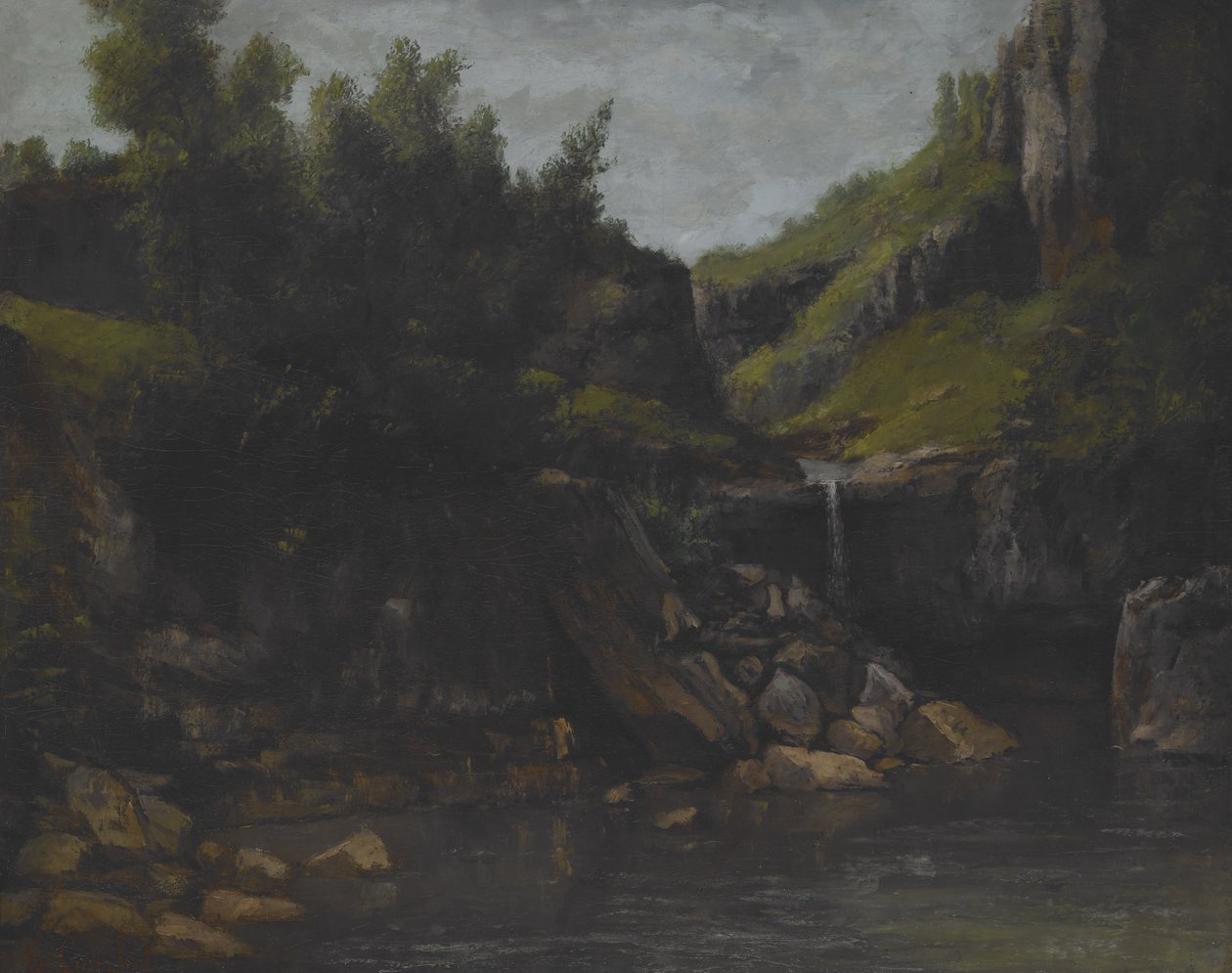 Cascade dans un paysage rocheux, vers 1872-4 - Gustave Courbet