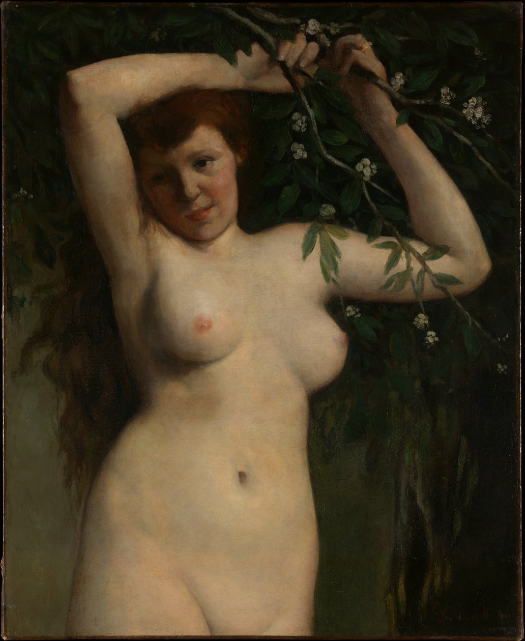Nu avec branche fleurie - Gustave Courbet
