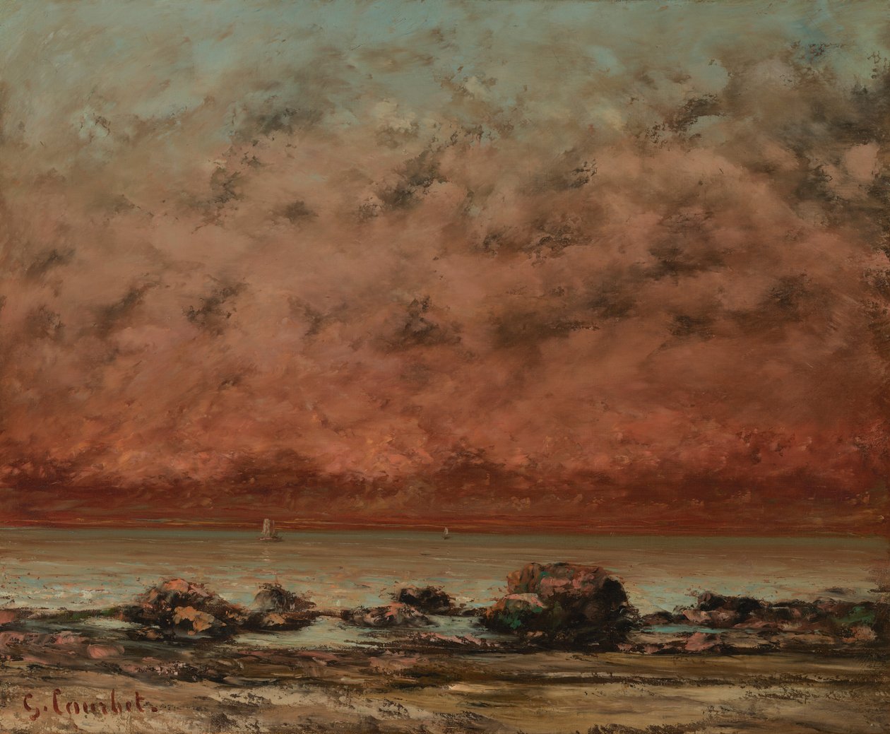 Les rochers noirs de Trouville - Gustave Courbet