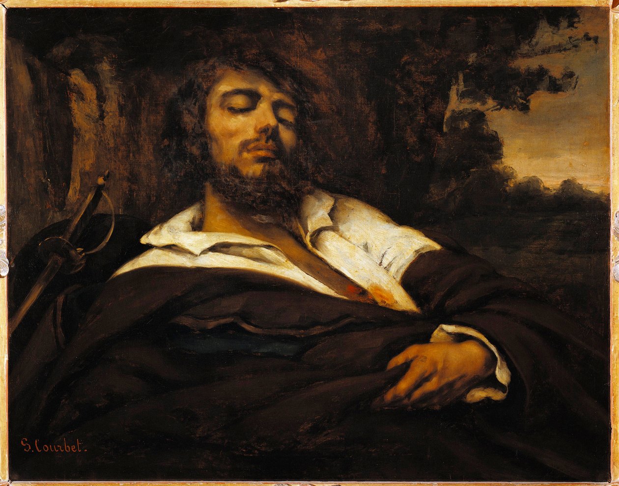 Autoportrait du peintre blessé - Gustave Courbet