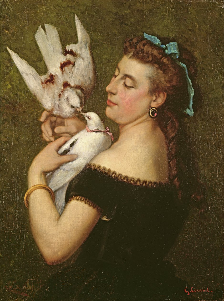 Femme avec des pigeons - Gustave Courbet