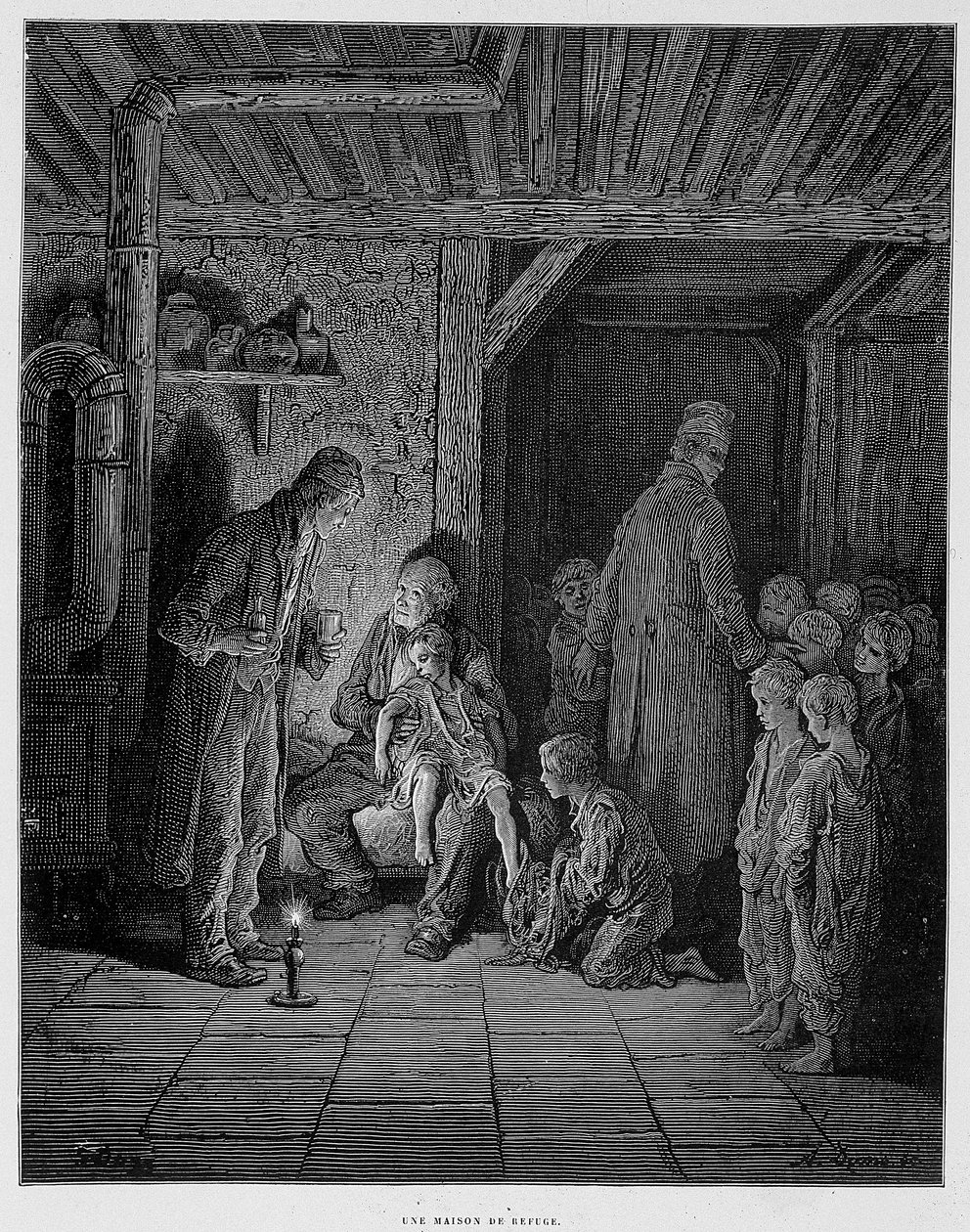 Une maison de refuge - dans "Londres" par Gustave Doré - Gustave Dore