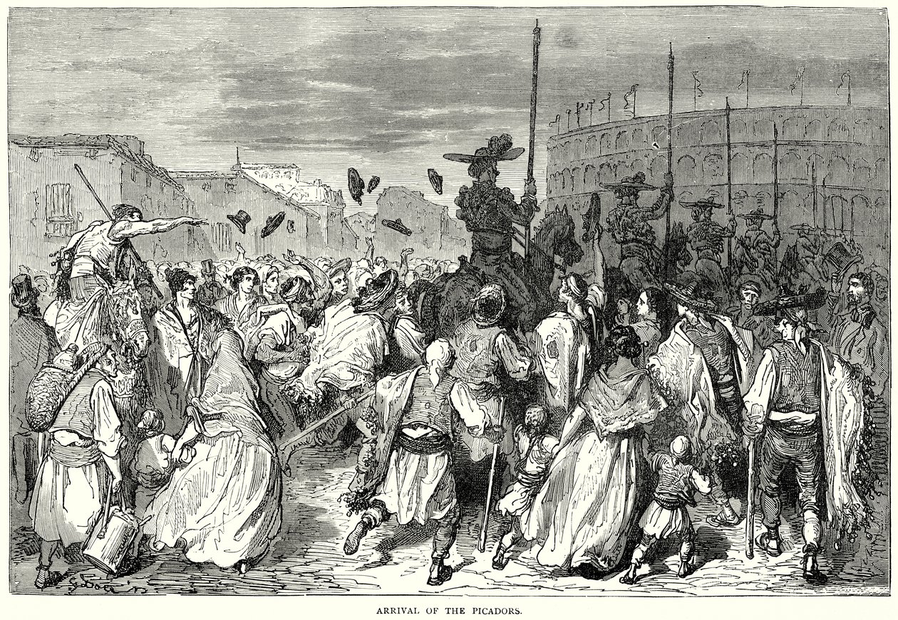 Arrivée des Picadors (gravure) - Gustave Dore